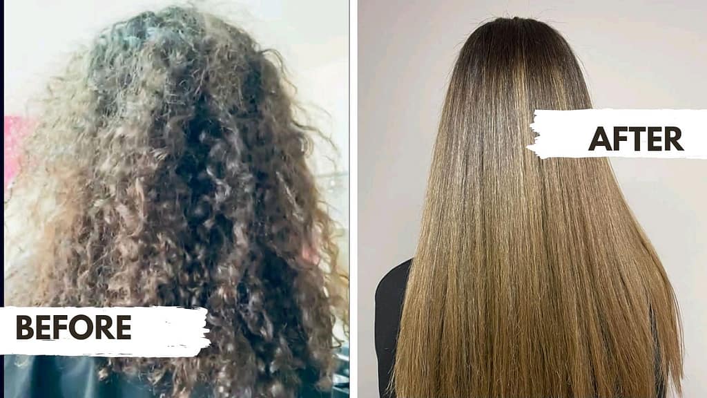 Hair botox before and after curly hair
