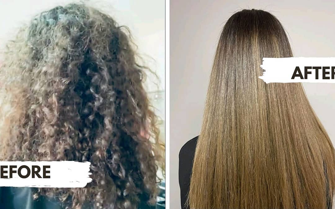 Hair botox before and after curly hair